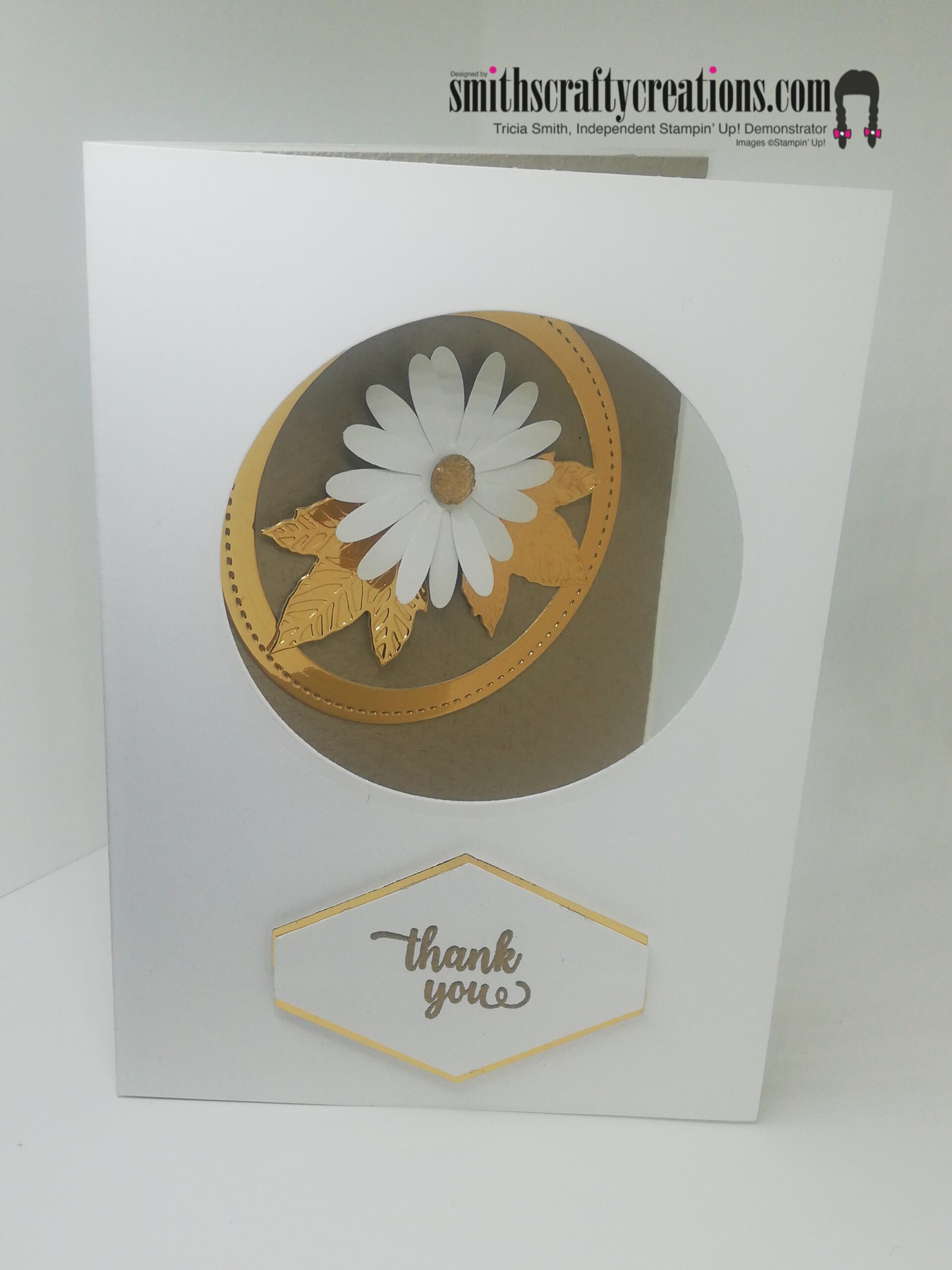 Gold Themed Thank you Daisy Card