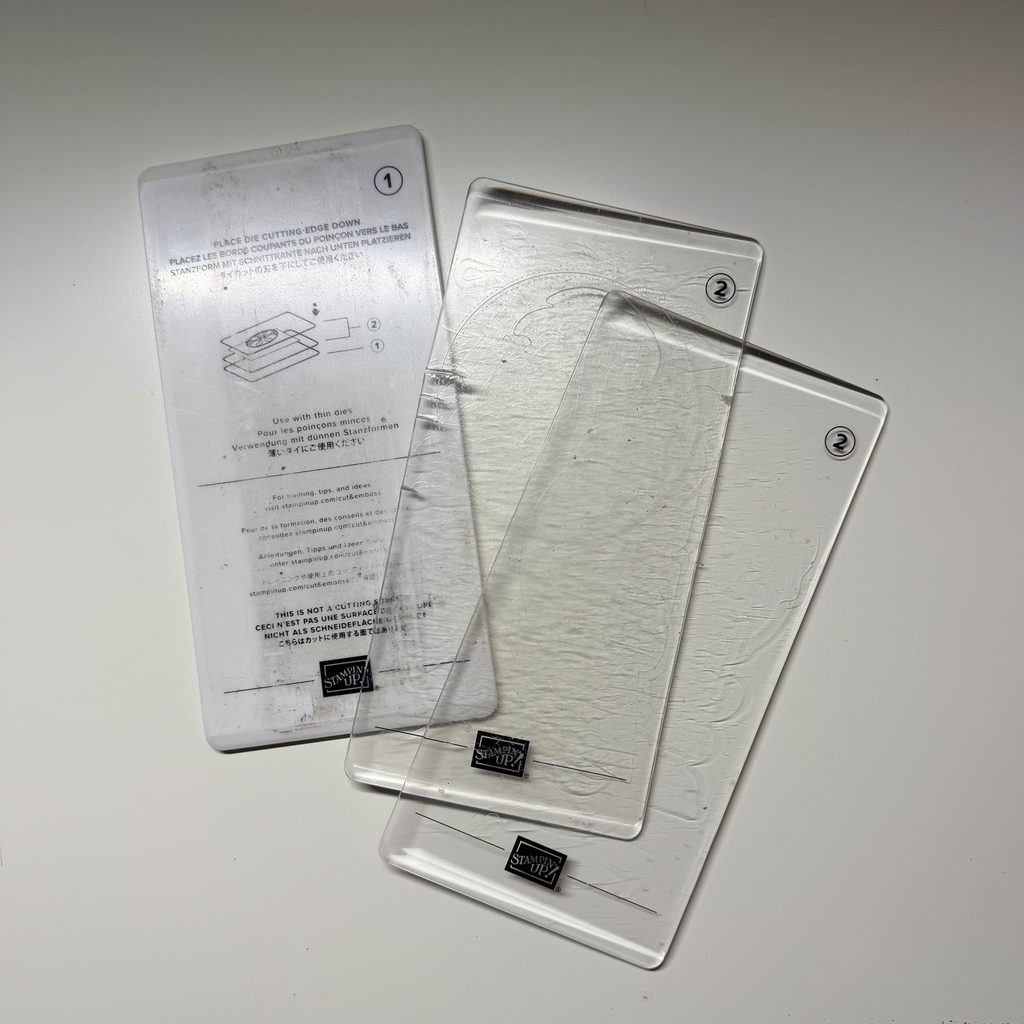 Plates 1, 2 and 2 for cutting metal dies with the Mini Cut and Emboss Machine