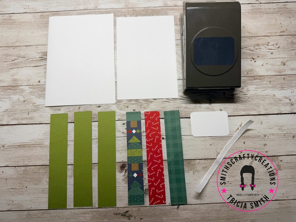 Everything cut and ready to make our simple handmade card.