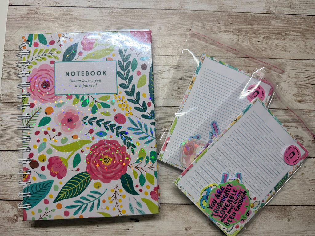 Handmade floral notebook and lined notepads from Smith’s Stationery UK