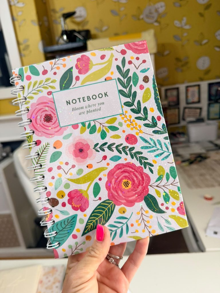 Handmade floral notebook and lined notepads from Smith’s Stationery UK

A colourful handmade spiral notebook with a floral design displayed beside two lined notepads, showcasing pretty handmade stationery available from Smith’s Stationery UK.
