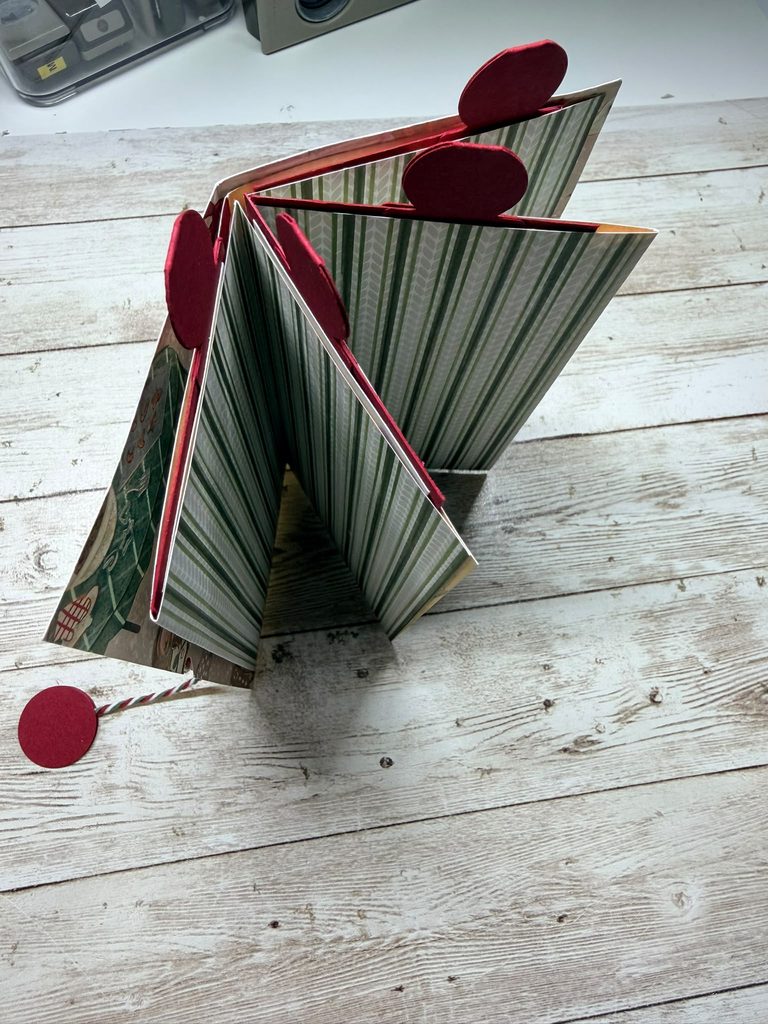 Handmade one sheet mini album transformed into a home baking recipe album using Christmas Mice Designer Series Paper